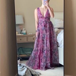 Lulu's Purple Floral Maxi Dress